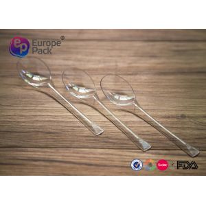 Buy cheap Recycling Hard Clear Ps Disposable Ice Cream Spoons Ladle For Children from wholesalers