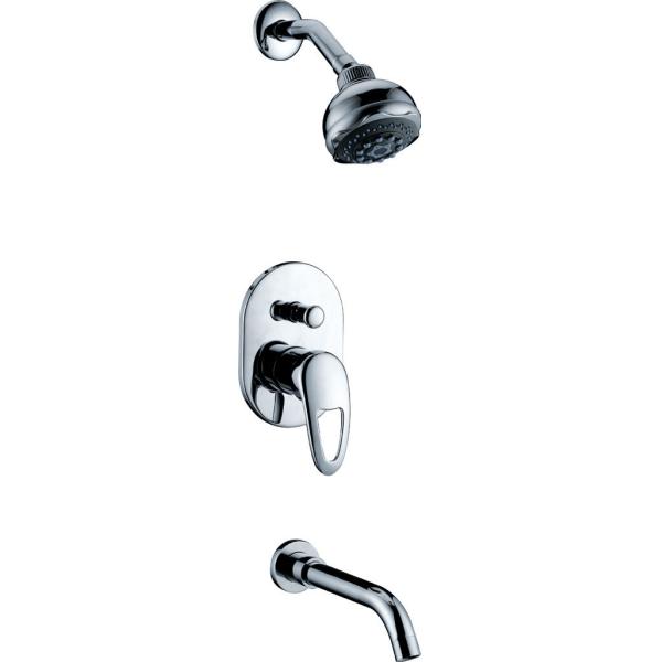 Quality Chrome Finish Wall Mount Bathroom Sink Faucet Ceramic with Single Handle for Home / Hotel for sale