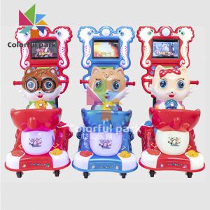 40W Coin Operated Kiddie Ride , Plastic Poppy Cat Kiddie Ride