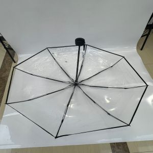 21 Inches 5 Folding Coverage Transparent Umbrella For Rain Manual Open Function