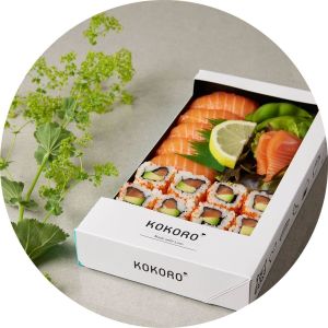 Offset Printing Cardboard Sushi Packaging Box With PET Window
