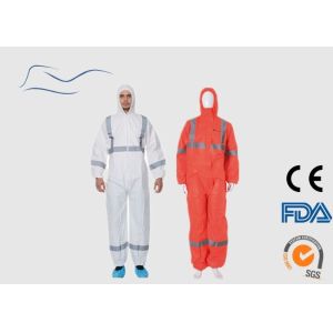Buy cheap SMS Disposable Orange Overalls , Construction Use Protective Clothing Overalls from wholesalers