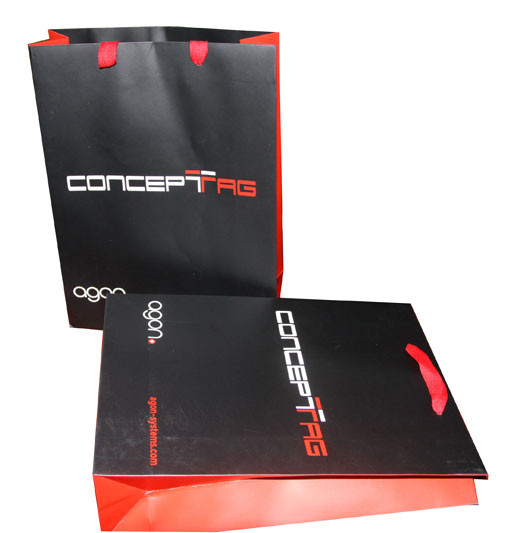 Quality Printed Polythene Carrier Bags Matt Coated , Rope Handle Carrier Bags for sale