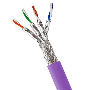 Buy cheap Bulk Purple Cat7 SFTP 23AWG CPR Dca-S2 D2 A1 PVC Cable For 10Gbps Network 1000FT from wholesalers