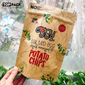 Buy cheap Resealable Paper Standing Pouch Potato Chips Kraft Stand Up Pouches from wholesalers