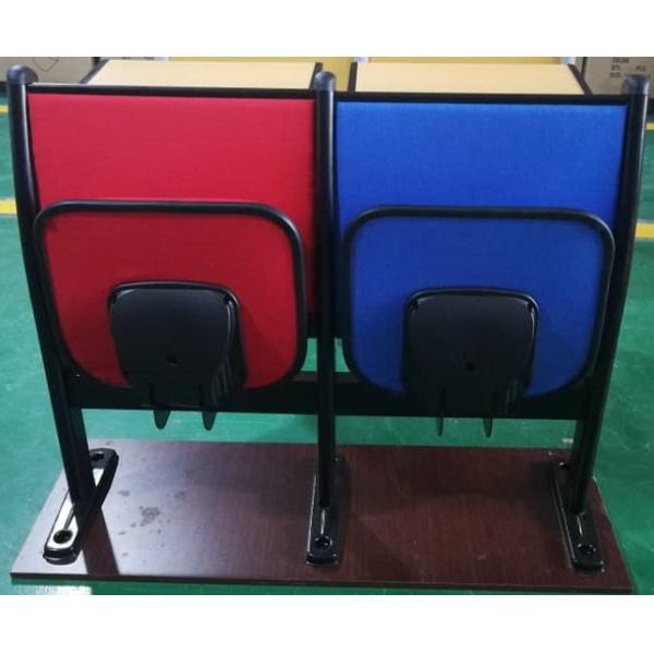 Metal Frame Soft Foam School Desk And Chair With Foldable Iron Writing Pad