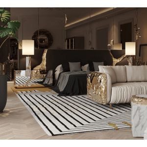 Buy cheap Lapiaz King Upholstered Platform Bed Inlaid Gold Stainless Steel from wholesalers