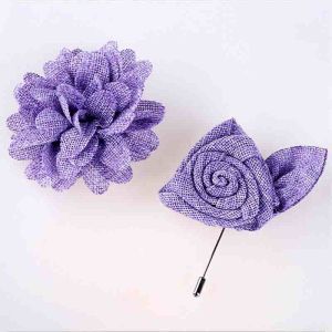Buy cheap Non Woven Purple Handmade Flower Brooch Delicate With Boutonniere Pin product