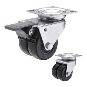 Buy cheap 70kg Loading Dual Wheel 50mm Rubber Casters With Lock from wholesalers
