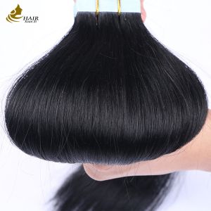 Buy cheap Cuticle Aligned 16 Inch Tape In Hair Extensions Virgin Remy Wigs Black from wholesalers