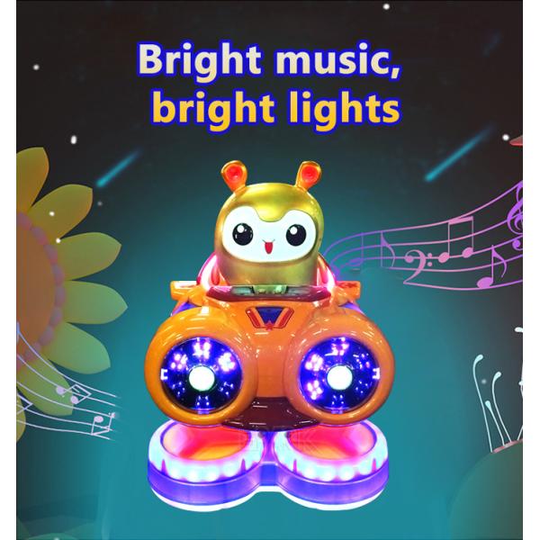 Coin Operated Plastic Material Kids Swing Car Spaceship smiles kiddie ride for sale