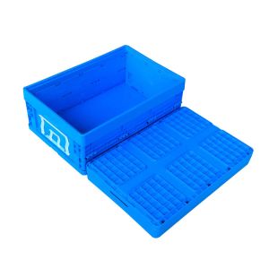 Stable Blue Collapsible Plastic Containers / Folding Plastic Crates