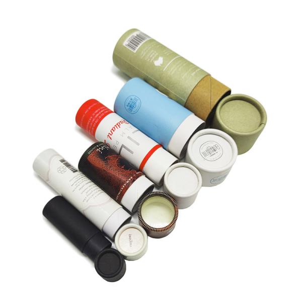 Quality Eco Friendly Kraft Paper Cans Packaging Biodegradable Lip Balm Tubes for sale