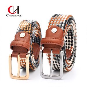 Buy cheap Couples Style Woven Elastic Belt Fashion Plaid Women Handmade from wholesalers