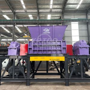 Buy cheap High Efficiency Waste Shredder Machine Automatic Plastic Twin Shaft Shredder from wholesalers