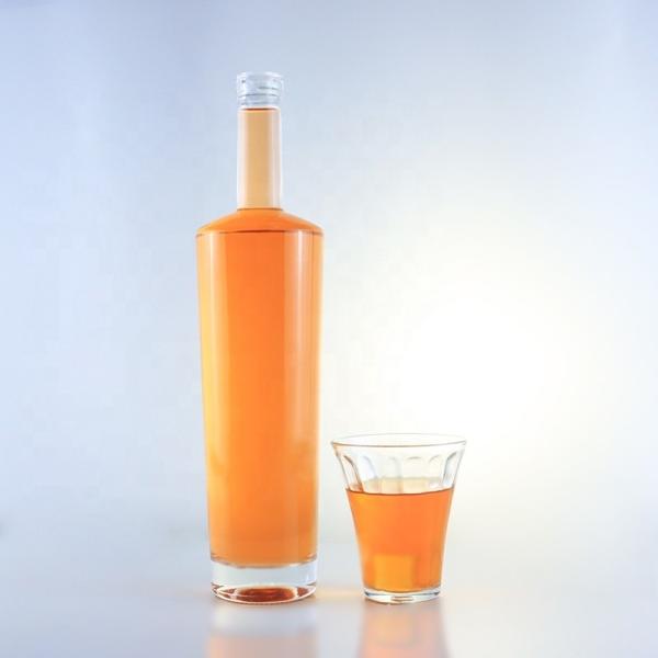 Buy cheap 750ml Long Neck Flint Glass Bottle with Corks and Acid Etch Surface Handling from wholesalers