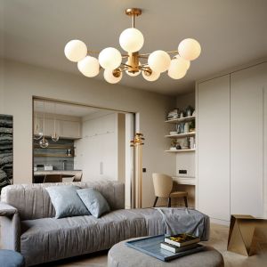 Glass Bubbles molecular chandelier copper living room lamp home restaurant