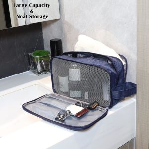 Buy cheap Navy Blue Water-resistant Toiletry Organizer Dopp Kit Travel Bag for Traveling Accessories Toiletries from wholesalers