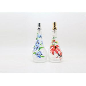 Plastic Cap Custom Perfume Bottles 50ml Transparent With Black UV Cap