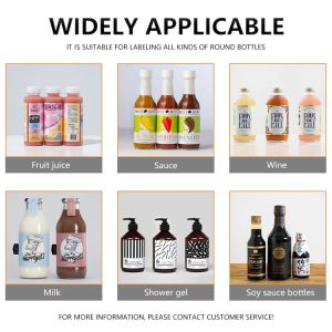 Buy cheap Table Horizontal Round Bottle Labeling Machine Automatic Scratch Label Applicator Machine Metal Wine Labels For Bottles from wholesalers