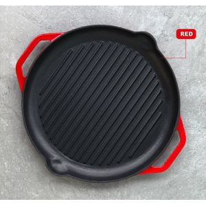 Enamel Round Cast Iron Grill Pan