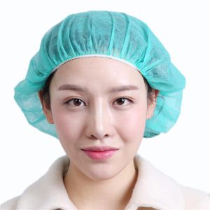 Disposable Bouffant Cap Non Woven Round Cap Double Elastic Band for Bouffant Cap