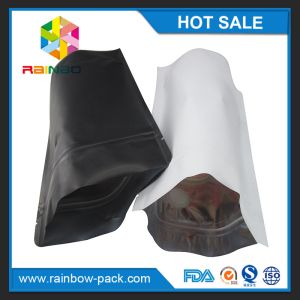 Buy cheap Matte Black White Aluminum foil Stand up k Bag for food Packaging Keep fresh from wholesalers