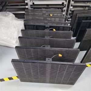 Buy cheap Customized Waterproof Mesh LED Screen P3.9 Glass Window Building Transparent Glass Mesh Grille Large from wholesalers