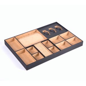 Buy cheap Customizable Drawer Insert for Jewelry Storage, 14-Section Modular Organizer Tray, E0 MDF with Velvet Fabric, Fast Delivery for Wardrobe Manufacturers from wholesalers