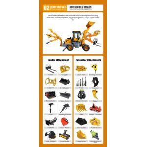 3 Ton Wheel Loader HQ-WZ-10-20 High Operating Efficiency and Chinese Backhoe