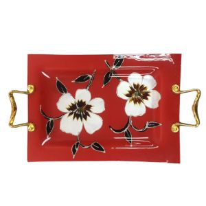 Buy cheap 32cmx20cm Restaurant Custom Art Painted Glass Compote from wholesalers