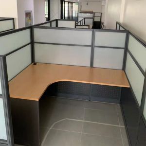 Buy cheap Black Office Desk Workstation With Office Privacy Screen Partition from wholesalers