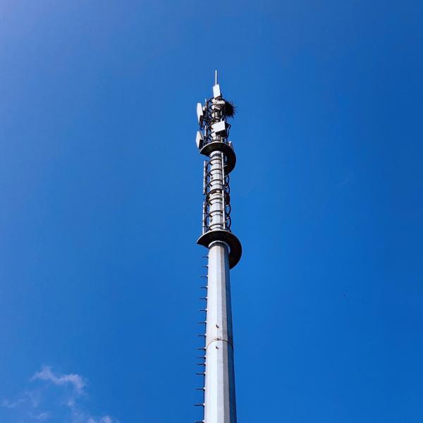 Buy cheap 15m Q345 Hot Dip Galvanized Monopole Cell Tower With Lights from wholesalers