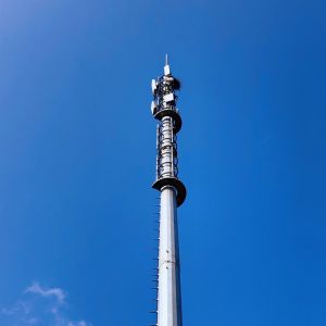 Buy cheap 15m Q345 Hot Dip Galvanized Monopole Cell Tower With Lights from wholesalers