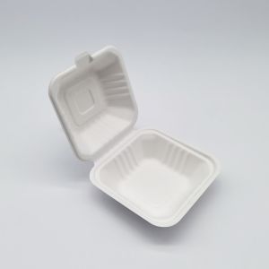 Buy cheap 6 Inch Biodegradable Take Out Containers , White Biodegradable Clamshell Packaging from wholesalers