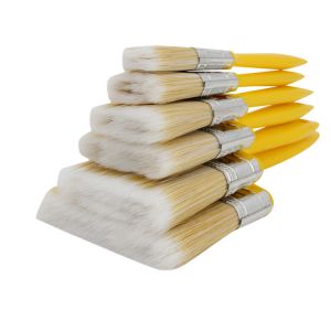 High quality paint flat brush plastic handle PET fibre bristles