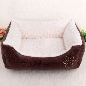 China Detachable Washable Pet Nest Dog Bed Brown White on sale