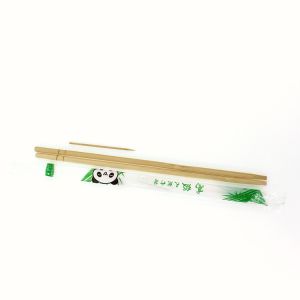 Square Natural Mao Bamboo disposable Chopsticks With Plastic Sleeve