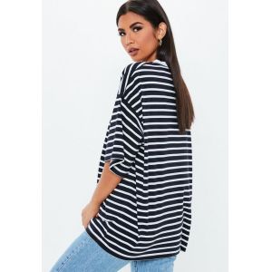 Buy cheap Oversized Custom Stripe Drop Shoulder T Shirt Printing from wholesalers