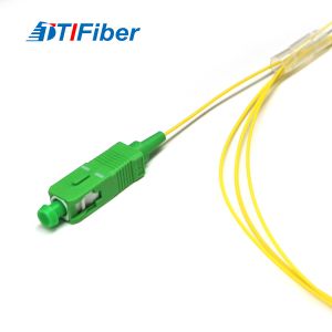 Buy cheap FTTH Singlemode Simplex SC APC Fiber Optic Pigtail Yellow Jacket from wholesalers