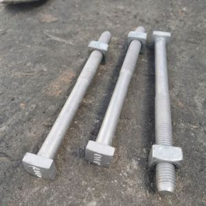 1/2" Galvanized Steel C1045 Square Head Machine Bolt