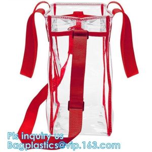 Clear PVC shopping reusable tote bags with carry handle, pvc Tote Bag Customize