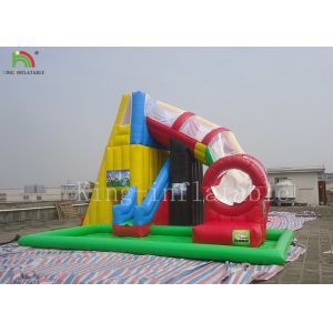 Protecting Net Red Color Inflatable Pool Water Slide For Backyard EN14960 EN71