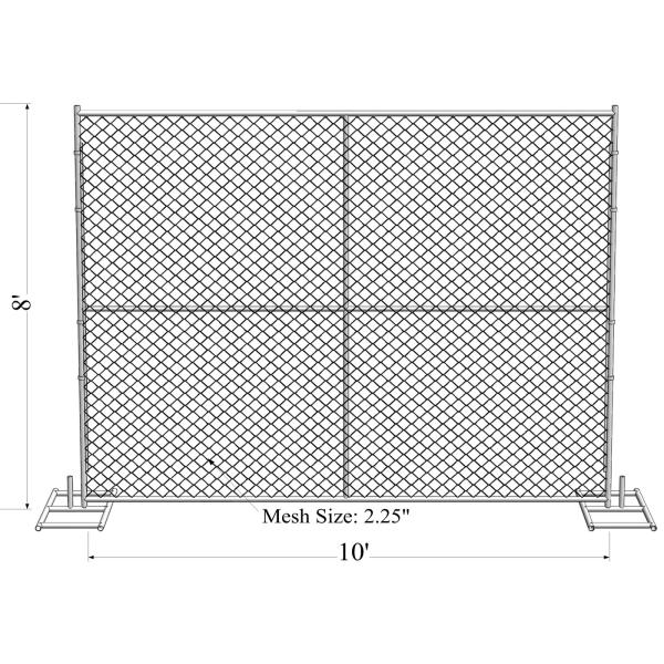 Buy cheap 8'x14' chain link fence panels pipe 41.2mm chain link mesh 57mm x 57mm x 3.00mm hot dipped galvanized 2 oz/ft2 610 g/m from wholesalers