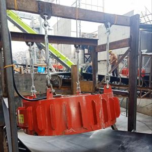 Buy cheap Deep Magnetic 500mm Belt Dry Self Dumping Electromagnetic Iron Remover With Self Cooling System from wholesalers