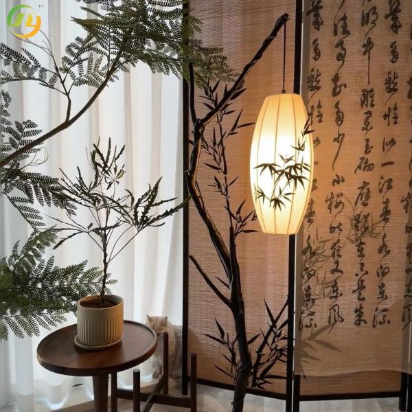 Buy cheap New Chinese Style Modern Floor Light 1.5ｍ／1.8m Retro Branch Fabric Design Simple Floor Lamp from wholesalers