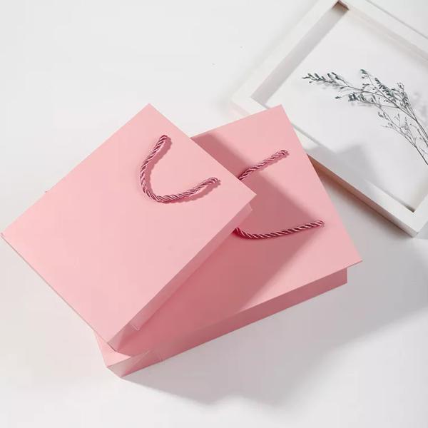 Quality Handbag Kraft Paper Bag / Gift Bag Recyclable Drawstring Handle for sale