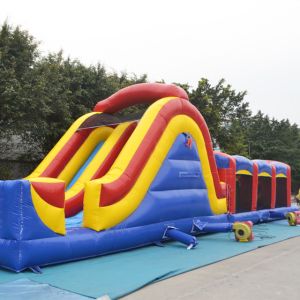 Commercial Obstacle Course Jumping Castle Colourful For Kids Amusement