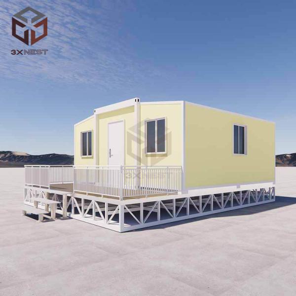 Buy cheap Grade 8 Earthquake Resistance Double Wing Container House With Balcony Easy Install from wholesalers