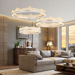 Buy cheap Gold Modern Crystal Hanging Chandelier , Large Round Crystal Pendant Light from wholesalers